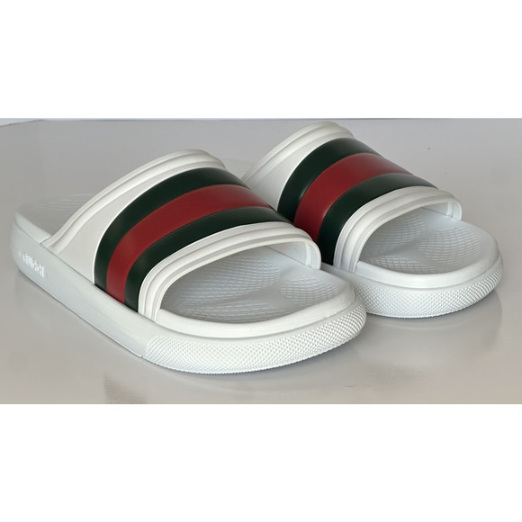 Gucci Men’s Rubber White/Green/Red Sandals 11.5 US (11 Gucci) 780286 - Picture 1 of 16